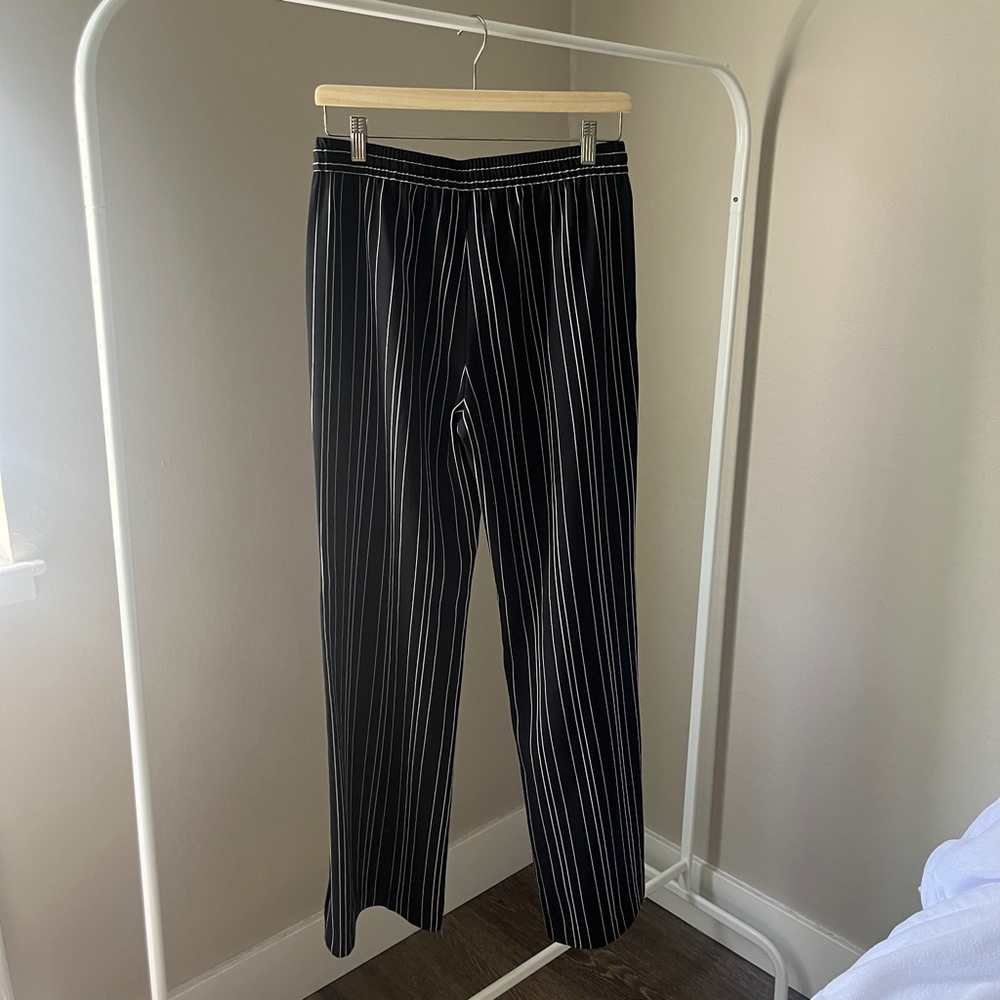 Zara Basic Pinstripe Drawstring Pants - Picture 3 of 6